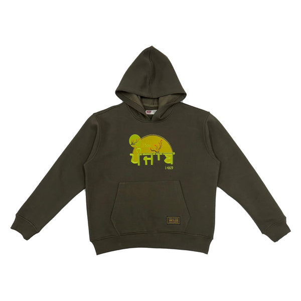 Des panjab Hoodie-Olive Green